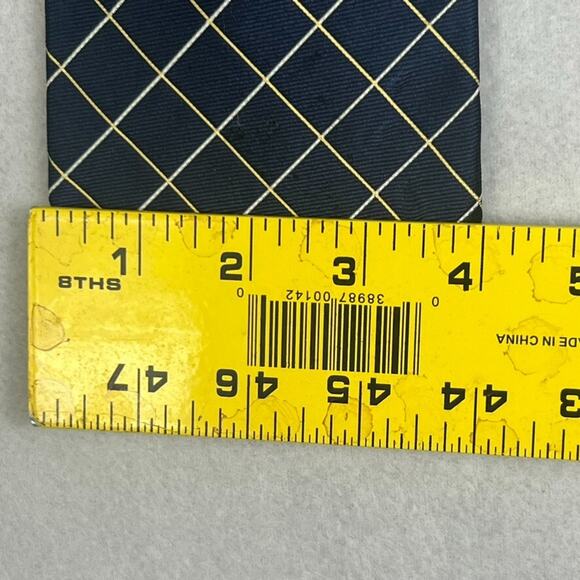 Polo by Ralph Lauren Blue Plaid Design 100% Silk Men's Necktie Hand Made Repp - Picture 10 of 16